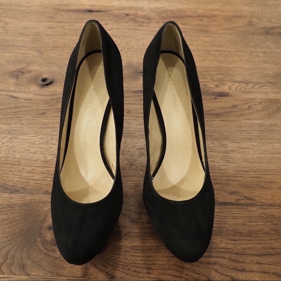 Pelle Moda 7.5 black suede glitter platform heels - Picture 12 of 16